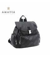 MOCHILA AMAYRA NEGRA C/BOLSILLO 30x30x12cm - 67.C219  