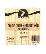 PALITOS DE MADERA NATURAL PARA MAQUETERIA EZCO - FAJO x50un.x1