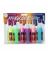 ADHESIVO MAGICOLOR GLITTER FLUO COLORES SURTDOS Bl.x6u  
