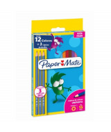 LAPICES DE COLOR PAPER MATE LARGOS CAJA x12un.+3un.GRAFITO - 1899  