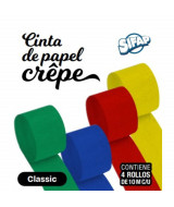 CINTAS DE PAPEL CREPE CLASICO 4,5x10mts COL.CLASICOS x4un - 5  