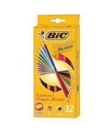 LAPICES DE COLOR BIC BICOLOR - CAJA x12un. 24 COLORES - 824  