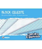 CARTULINA ENTRETENIDA CELESTE SURTIDA - BLOCK x20hjs. - 32,5x25cm. - 760  