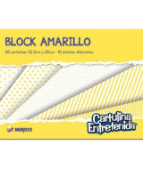 CARTULINA ENTRETENIDA AMARILLA SURTIDA - BLOCK x20hjs. - 32,5x25cm. - 7602/7x1