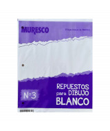 REPUESTO MURESCO DE DIBUJO NRO. 3 8hjs. BLANCO -0DA010  