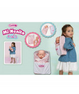 BEBOTE MI NENITO 3 EN 1 CON MANTA Y MOCHILA 25 CM -   