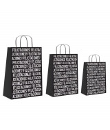 BOLSAS DE PAPEL BRANDPACK CON FRASE FELICITACIONES 18x08x2  
