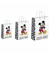 BOLSAS DE PAPEL BRANDPACK CON DISEÑO DE MICKEY BLANCA 30x12x4  