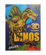 LIBRO DINO GARRA CON STICKERS Y ANTEOJOS 3D TAPA FLEX. - 23x31cm. 16p  