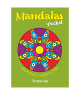 LIBRO MANDALAS POCKET - ANIMALES Y ANIMALITOS TAPA FLEXIBLE - 10,5X 15cm. 32p  