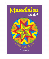 LIBRO MANDALAS POCKET - ASTROS Y ESTRELLAS TAPA FLEXIBLE - 10,5X 15cm. 32p  