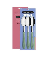 CUCHARA DE MESA MANGO PLASTICO VERDE OLIVE x3un. - TD01/3  
