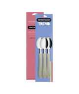 CUCHARAS DE TE MANGO PLASTICO BEIGE x3un. - TD11/3  