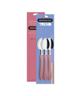 CUCHARAS DE TE MANGO PLASTICO ROSA x3un. - TD11/3  