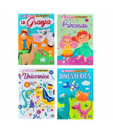 LIBROS DE COLECCION ME DIVIERTO COLOREANDO 4 TITULOS 28 x 20cm 16 pag . - LIST-398/99/400  