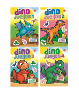 LIBROS DE COLECCION DINO JUEGOS CON STICKERS 4 TITULOS 28 x 20cm 16 pag. - LIST-372/73/74  