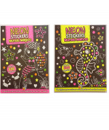 LIBROS NEON STICKERS - MUNDO MAGICO/MARINO 22 x 28cm 16 pag . - CAD213-222  