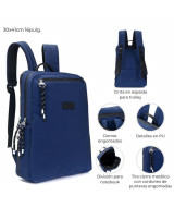 MOCHILA PORTANOTEBOOK SKORA VAL TWILL AZUL 30x41cm - 38  