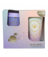 SET 2 VASOS CAFE C/TAPA ASTROLOGIA C/ESTUCHE  - BSVETCA  