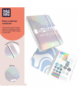 CUADERNO BIG LIFE HOLOGRAFICO T/DURA 15x21cm C/ESPIRAL 120hj RAY. - L5CA5HOLx1