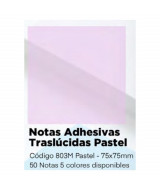 NOTAS ADHESIVAS MEMOFIX 75x75mm. TRANSPARENTES PASTEL- 50hjs. - 803M PAS  