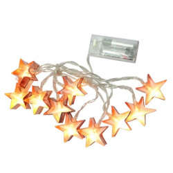 LUCES x10 2 MTS DECO FORMA ESTRELLAS COLOR COBRE CALIDAS. - 22126x1