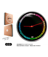 RELOJ DE PARED 29 CM MARCO ALUMINIO CON PACKAGING DE REGALO.-HD502  