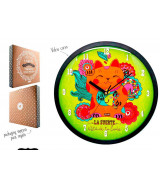 RELOJ DE PARED 29 CM SUERTE Y VIDRIO CURVO CON PACKAGING DE REGALO.-R  