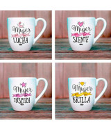 TAZA BOMBE 10 CM FRASES MUJER.-GA137  