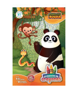 LIBRO DIVERSION EN CRAYONES -ANIMALES DEL BOS  