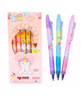 BOLIGRAFO BORRABLE RETRACTIL UNICORNIO - TINTA AZUL - 26  