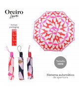 PARAGUAS MUJER OREIRO LOVE MINI AUTOMATICO ESTAMADO - 28  