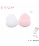 SET ALMOHADILLA MAQUILLAJE TRENDY 4,5x3,5cm - 18  