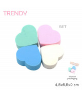 ESPONJA DE MAQUILLAJE TRENDY CORAZON x4un - 18  