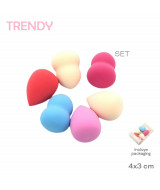ESPONJA DE MAQUILLAJE TRENDY C/FORMA x6un - 18  