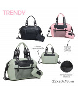 CARTERA TRENDY PU C/ORGANIZADOR Y POUCH 22x26x13cm V.COLORES - 27928x1