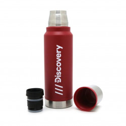 TERMO DE ACERO DISCOVERY DOBLE CAPA INTERNA 1000 ML CON INTERNA DE SILICONA Y VASO COLOR ROJO.-16320x1