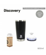 VASO ACERO DISCOVERY NEGRO TERMICO C/TAPA 600ml - 140  