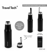 BOTELLA ACERO TRAVEL TECH TERMICA C/TAPA ROSCA 500ml - 18  