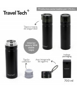 BOTELLA ACERO TRAVEL TECH TERMICA C/TAPON CEBADOR 700ml - 18  
