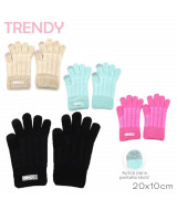 GUANTES TRENDY LISO P/PANTALLA TACTIL 20x10cm V.COLORES - 15  