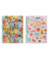 CUADERNO MOOVING SEMIRIGIDO UNIV.22x29cm. SMILE FEER 80hj. RAY. - 1208  