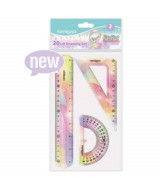 SET GEOMETRIA KEYROAD FLEXIBLE PASTEL C/GLITTER 20cm - KR972736x1