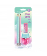 LAPICES HB x3un+SACAPUNTAS+GOMA PASTEL BLISTER - KR972  