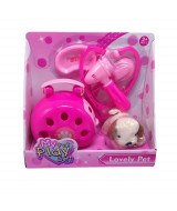 SET DE VALIJA VETERINARIA C/PERRITO + ACCESORIOS 26 x 24 x 12cm. - 370-0  