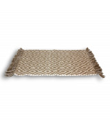 ALFOMBRA TRAMA ROMBO BLANCO Y BEIGE 50x80cm - A097  