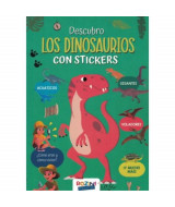 LIBRO DIDACTICO DESCUBRO LOS DINOSAURIOS CON STICKERS 16 PAG. 29X21CM -   