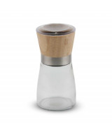 MOLINILLO VIDRIO P/PIMIENTA C/TAPA BAMBOO 170ml - C5  