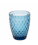 VASOS VIDRIO AZUL ROMBOS CHICOS 240ml CAJA x6un - C467  