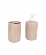 SET DE DISPENSER + VASO PORTA CEPILLO BEIGE B485  